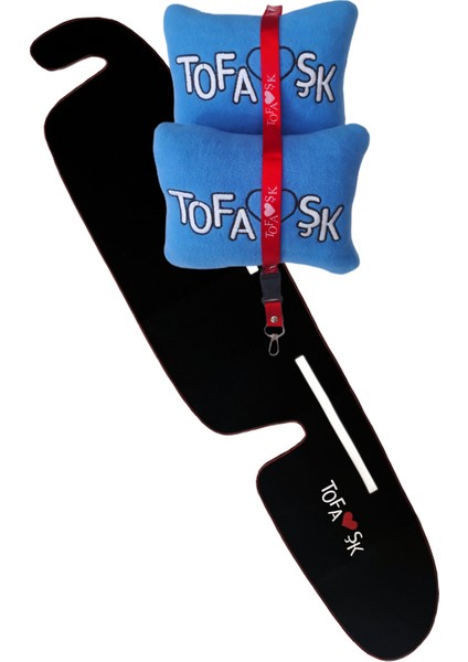 Tofaş Şahin Doğan Kartal Yüksek Göğüs Torpido Koruma Halısı / Mavi Polar Oto Yastık & Ayna Askısı