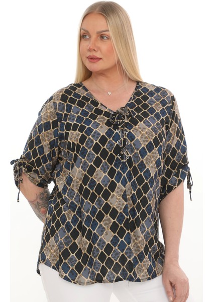 1. Kalite Viskon Büyük Beden Bluz