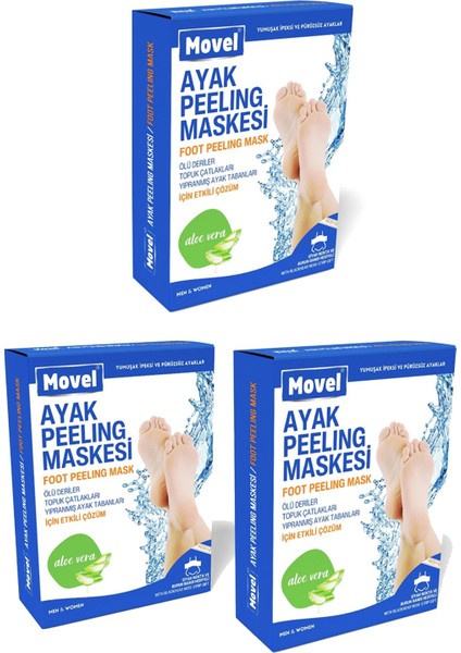 3 Adet Ayak Peeling Maskesi Çorap Tipi Ölü Derileri Soyan Peeling Çorabı