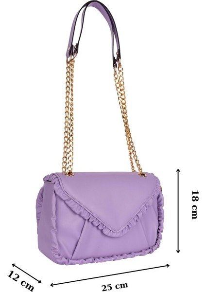 Kadın Zincir Askılı Şık Çanta ALD.31126 - Lila fırsatları