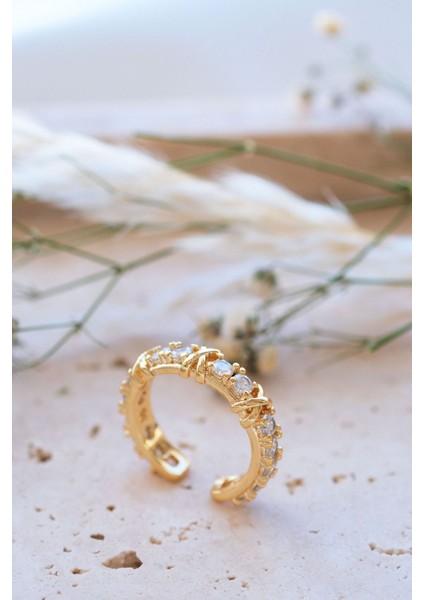Gold Tiffany Xox Zirkon Ayarlanabilir Yüzük fırsatları