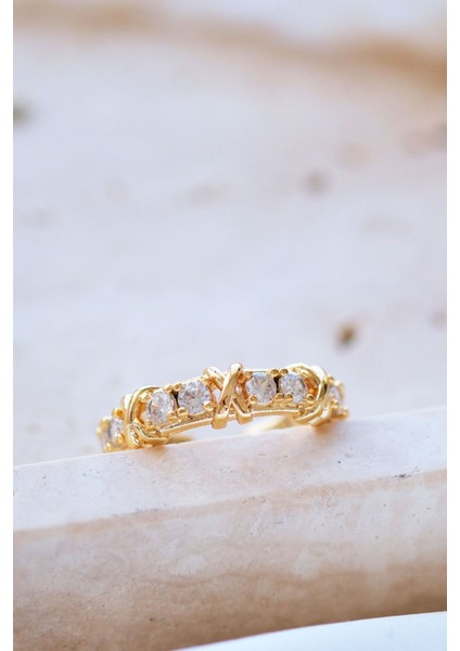 Gold Tiffany Xox Zirkon Ayarlanabilir Yüzük indirimleri