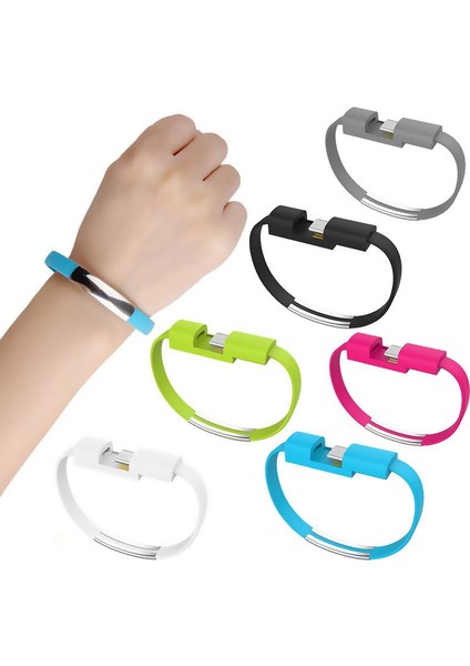 USB Şarj Kablosu IPHONE13 Xiaomi 10 Samsung Telefon Şarj Kablosu Bileklik Bilezik Mikro USB Tel Sync Veri USB Şarj Hattı (Yurt Dışından)