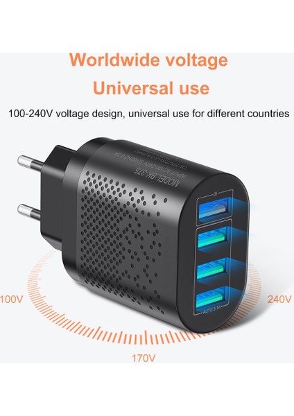 Electop USB Hızlı Şarj Cihazı Ab/abd/ingiltere Tak 3A Hızlı Şarj 3.0 iPhone 11 Samsung Xiaomi Mi 4 Port 48W Hızlı Duvar Şarj Adaptörü (Yurt Dışından) modelleri