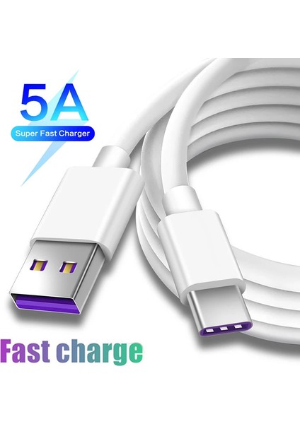5A USB C Tipi Kablo Hızlı Şarj Cep Telefonu Şarj Cihazı C Tipi Veri Kablosu Samsung S20 S9 S8 Huawei P40 Mate 30 Xiaomi Redmi (Yurt Dışından)