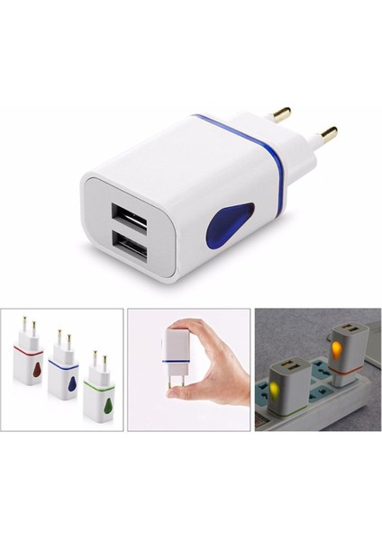 Yüksek Kaliteli Çift USB Şarj Cihazı Ab/abd Tak Adaptörü Duvar Hızlı Şarj Cihazı iPhone Hızlı Şarj Taşınabilir Cep Telefonu Seyahat Şarj Cihazı (Yurt Dışından) indirimleri