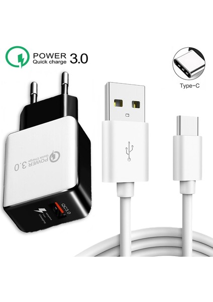 Qc 3.0 Hızlı Seyahat Duvar Şarj Cihazı USB Telefon Adaptörü Şarj Bankası Oppo A55 A53S A93S A74 A94 5g A53 Tip-C USB Kablosu Ab Tak (Yurt Dışından)