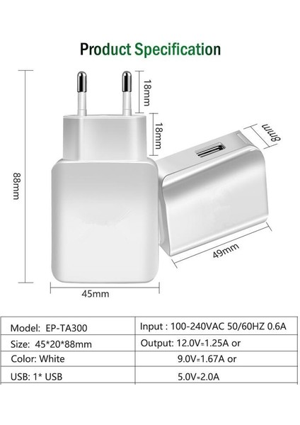 Samsung A52 A52S A53 C Tipi Kablo Hızlı Şarj Cihazı Ab Abd Tak Şarj Samsung Galaxy S8 S9 Artı S10 Not 9 10 A3/a5/a7 2017 (Yurt Dışından) fiyatları