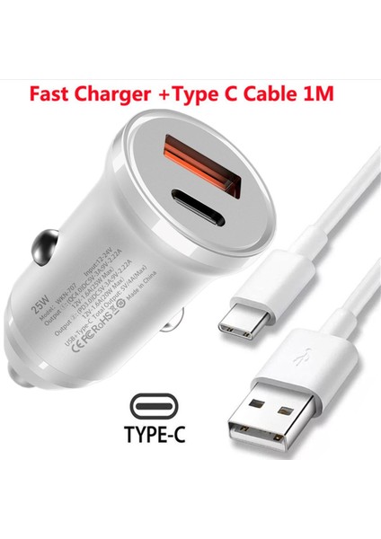 45W Araç Şarj Cihazı Hızlı Hızlı Şarj Qc4.0 USB Tip C Pd 25W Çift Bağlantı Noktalı Mini Otomatik Hızlı Şarj Cihazları Iphone 12 13 14 Samsung Tablet (Yurt Dışından)