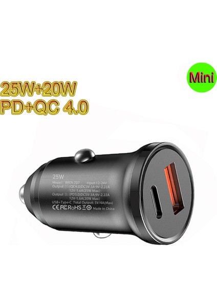 45W Araç Şarj Cihazı Hızlı Hızlı Şarj Qc4.0 USB Tip C Pd 25W Çift Bağlantı Noktalı Mini Otomatik Hızlı Şarj Cihazları Iphone 12 13 14 Samsung Tablet (Yurt Dışından) fiyatları