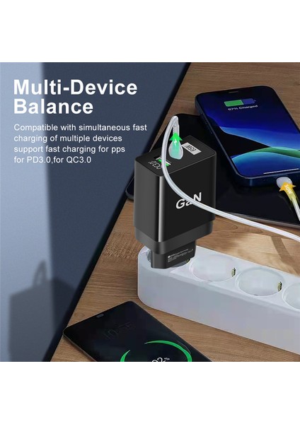Uslıon Gan Şarj Cihazları 65W Hızlı Şarj Kore Fişi Pd USB C Tipi C Hızlı USB Şarj Cihazı iPhone 14 13 Xiaomi Samsung Max Macbook (Yurt Dışından) fiyatları