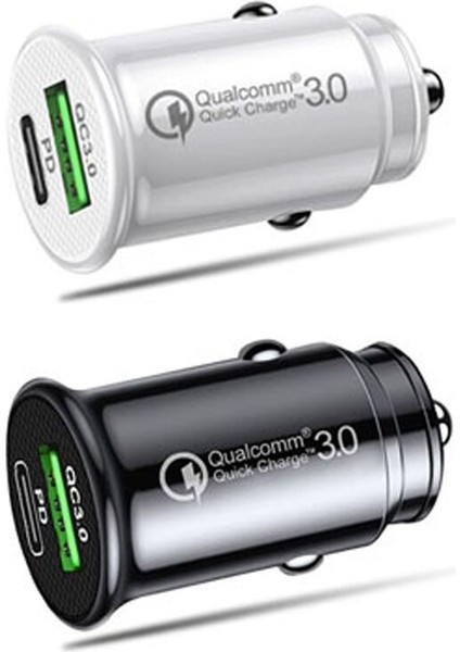 Qc 3.0 Araç Şarj Cihazı Hızlı Şarj Telefon Adaptörü Pd USB Tip C Araç Şarj Cihazı Samsung S22 S21 S20 Artı A73 A53 A33 5g Araç Şarj Cihazı (Yurt Dışından) fiyatları