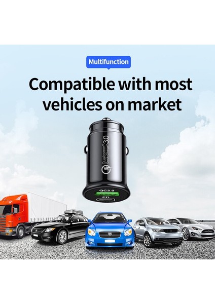 Qc 3.0 Araç Şarj Cihazı Hızlı Şarj Telefon Adaptörü Pd USB Tip C Araç Şarj Cihazı Samsung S22 S21 S20 Artı A73 A53 A33 5g Araç Şarj Cihazı (Yurt Dışından) indirimleri