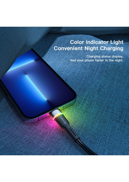 Essager LED USB Kablosu iPhone 13 12 11 Pro Max Xrs 8 7 Artı 6s Hızlı Şarj Kablosu iPhone Şarj Cihazı Şarj Kablosu Veri Kablosu (Yurt Dışından) modelleri