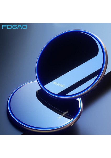 Fdgao 15W Hızlı Kablosuz Şarj Cihazı Samsung Galaxy S21 S10 S9 Qi Indüksiyon Şarj Pedi iPhone 13 12 11 Pro Xs Max Xr 8 Artı (Yurt Dışından)
