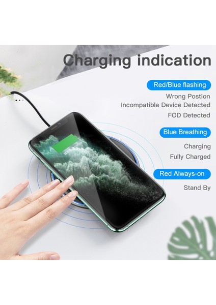 Fdgao 15W Hızlı Kablosuz Şarj Cihazı Samsung Galaxy S21 S10 S9 Qi Indüksiyon Şarj Pedi iPhone 13 12 11 Pro Xs Max Xr 8 Artı (Yurt Dışından) modelleri