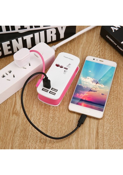 4usb Bağlantı Noktaları Çoklu Adaptör Ofis Seyahat Duvar Ac Şarj Cihazı Telefonlar Için Güç Fişi (Yurt Dışından) fiyatları