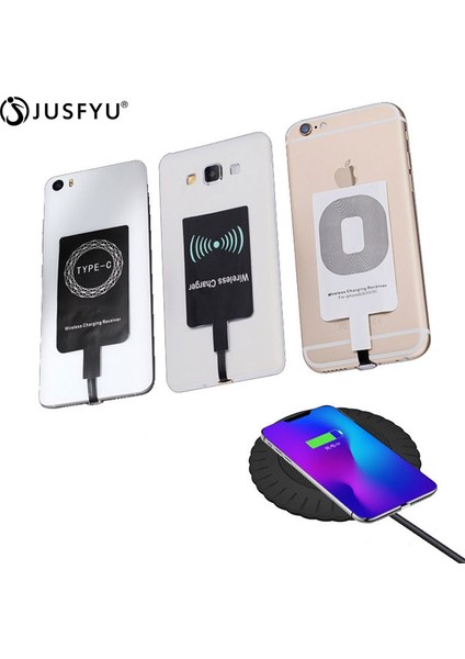 Qi Kablosuz Şarj Alıcısı Desteği Mikro USB Tip C Hızlı Kablosuz Şarj Adaptörü iPhone Android Için Kablosuz Şarj Pedi Dock (Yurt Dışından) fiyatları
