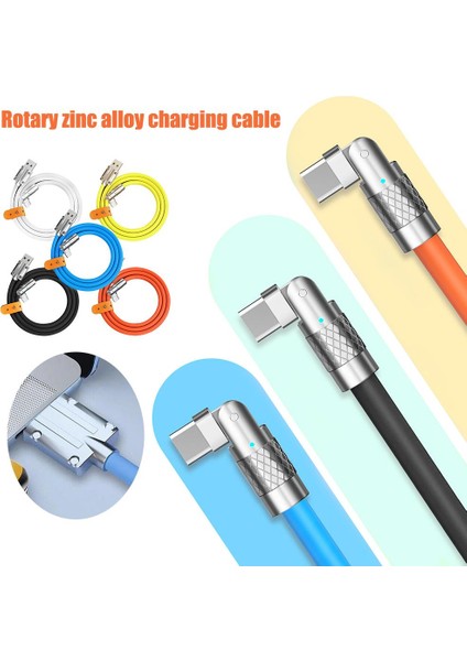 120W 6A Süper Hızlı Şarj Sıvı Silikon Kablo USB Tip-C Şarj Veri Kablosu 180 Derece Dönebilen Arayüz ile 1m (Yurt Dışından) fiyatları