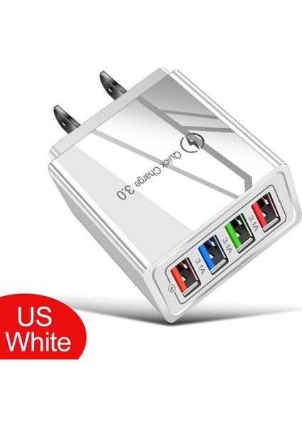 Hızlı Şarj Adaptörü USB Qc 3.0 3.1A 4usb Şarj Cihazı, Mobil Şarj Cihazı, 4 Portlu Şarj Adaptörü (Yurt Dışından) modelleri