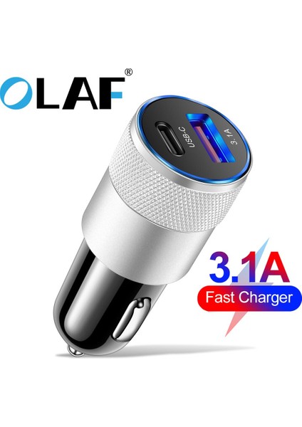 Olaf 66W Hızlı Şarj Araç Şarj Cihazı iPhone 13 12 Pro Max Xiaomi Huawei Samsung S10 Mini Hızlı Şarj Tipi C Pd USB Qc 3.0 4.0 (Yurt Dışından)