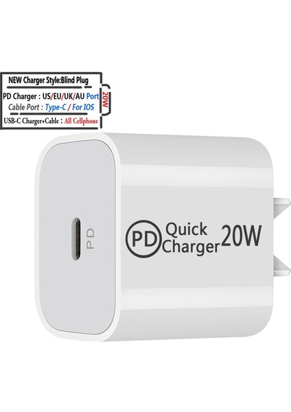 USB Şarj Aleti iPhone 12 Için Hızlı Duvar Şarj Cihazı Ab/abd/ingiltere Tak Adaptörü Samsung Için Huawei Cep Telefonu Şarj Cihazı USB Kablosu (Yurt Dışından) modelleri