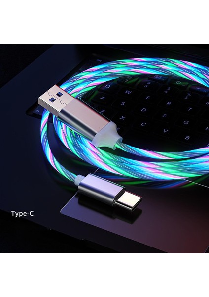 LED Işık Şarj Cihazı USB Kablosu Xiaomi Redmi Için NOTE10 Huawei P40 Pro Oppo Vıvo C Tipi Kablo 3A Hızlı Şarj Kablosu USB C Kablosu (Yurt Dışından)