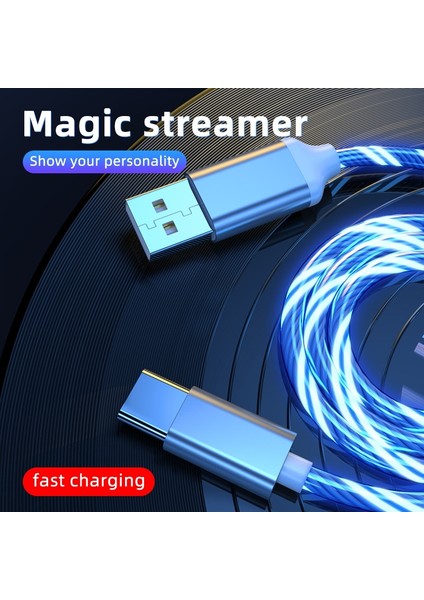 LED Işık Şarj Cihazı USB Kablosu Xiaomi Redmi Için NOTE10 Huawei P40 Pro Oppo Vıvo C Tipi Kablo 3A Hızlı Şarj Kablosu USB C Kablosu (Yurt Dışından) fiyatları