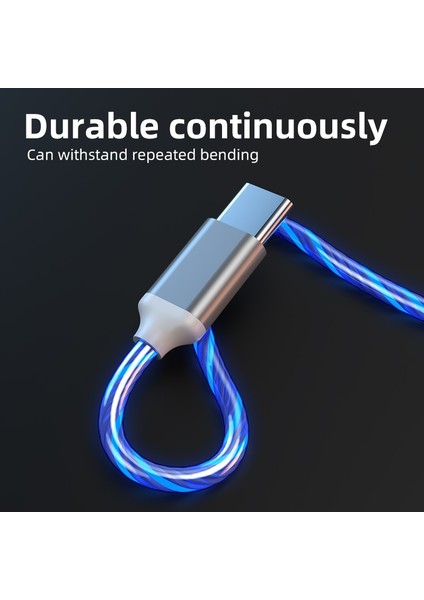 LED Işık Şarj Cihazı USB Kablosu Xiaomi Redmi Için NOTE10 Huawei P40 Pro Oppo Vıvo C Tipi Kablo 3A Hızlı Şarj Kablosu USB C Kablosu (Yurt Dışından) modelleri