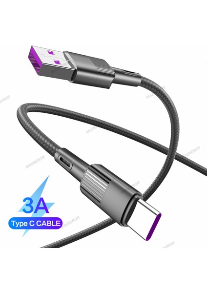 Maerknon USB C Tipi Kablo Huawei 3A Hızlı Şarj Kablosu USB C Şarj Veri Kablosu Xiaomi Poco Oneplus Samsung Telefon Şarj (Yurt Dışından)