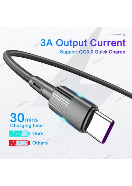 Maerknon USB C Tipi Kablo Huawei 3A Hızlı Şarj Kablosu USB C Şarj Veri Kablosu Xiaomi Poco Oneplus Samsung Telefon Şarj (Yurt Dışından) fiyatları