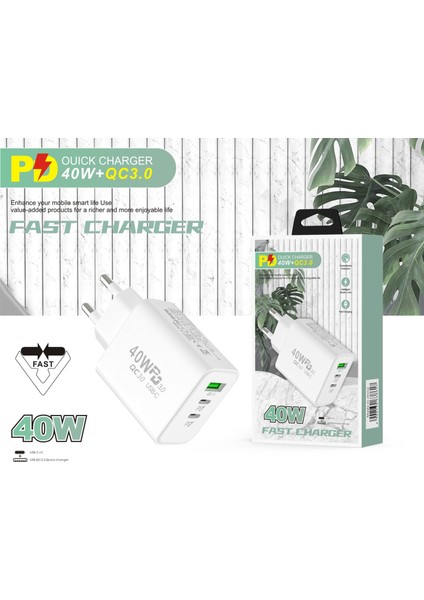 40W Çift Pd USB Şarj Adaptörü Qc 3.0 Duvar Şarj Cihazı Hızlı Şarj Güç Adaptörleri Iphone 13 12 Pro Ipad Huawei Xiaomi Samsung (Yurt Dışından)