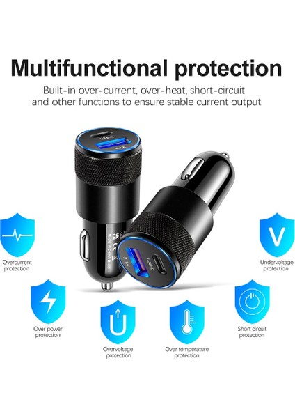 Olaf 66W Hızlı Şarj Araç Şarj Cihazı iPhone 13 12 Pro Max Xiaomi Huawei Samsung S10 Mini Hızlı Şarj Tipi C Pd USB Qc 3.0 4.0 (Yurt Dışından) modelleri