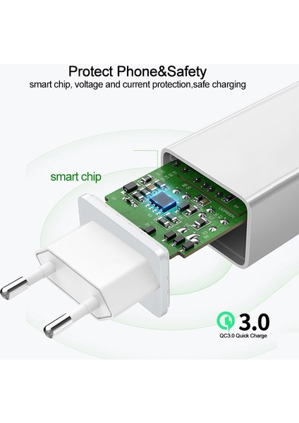 Voxlınk 18 W USB Şarj Cihazı 3.0 Hızlı Telefon Şarj Cihazı Xiaomi iPhone x Xs 8 7 iPad Samsung Galaxy S8 S9 S10 Galaxy Htc Huawei Nexus (Yurt Dışından) modelleri