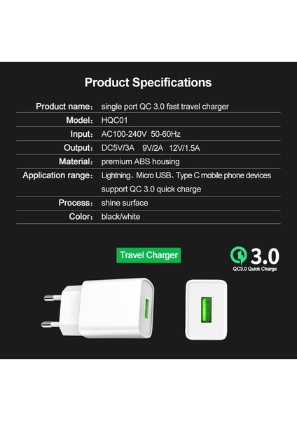 Voxlınk 18 W USB Şarj Cihazı 3.0 Hızlı Telefon Şarj Cihazı Xiaomi iPhone x Xs 8 7 iPad Samsung Galaxy S8 S9 S10 Galaxy Htc Huawei Nexus (Yurt Dışından) fırsatları