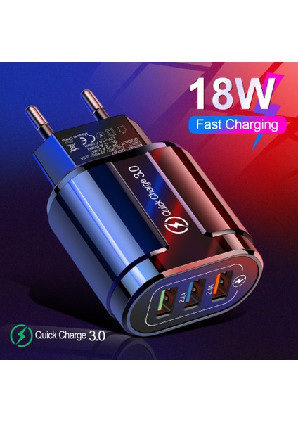 18W USB Şarj Aleti Hızlı Şarj Cihazı Qc 3.0 iphone 14 13 Pro Max Samsung Tablet Cep Telefonu Duvar Hızlı Şarj Şarj Adaptörü (Yurt Dışından)