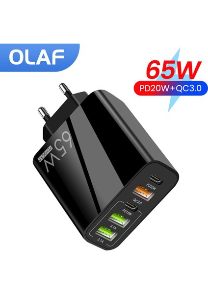65W Telefon USB Şarj Cihazı Hızlı Şarj Adaptörü ipad Pro Tablet Pd USB Tip C Hızlı Şarj Cihazı iPhone 13 12 Huawei Xiaomi Samsung (Yurt Dışından)