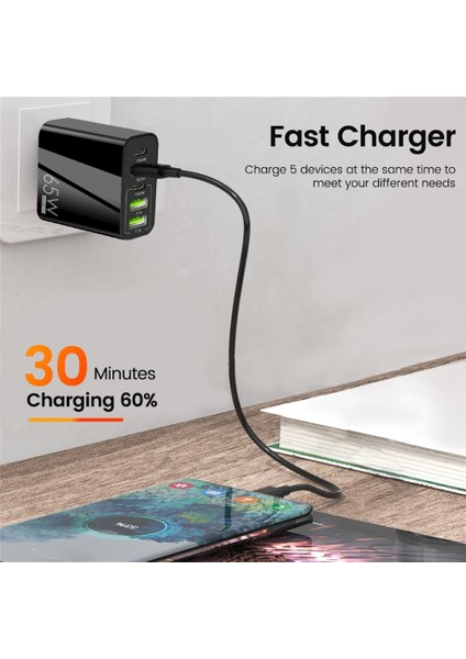 65W Telefon USB Şarj Cihazı Hızlı Şarj Adaptörü ipad Pro Tablet Pd USB Tip C Hızlı Şarj Cihazı iPhone 13 12 Huawei Xiaomi Samsung (Yurt Dışından) fiyatları