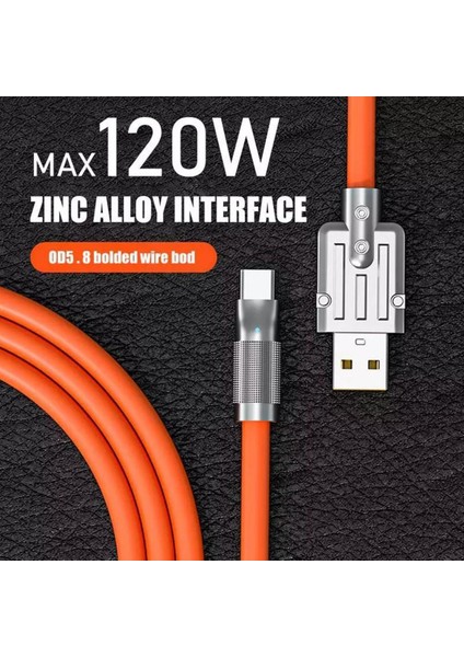 120W 6A Süper Hızlı Şarj Sıvı Silikon Çinko USB Veri Hattı Kablosu C Tipi Şarj Veri Kablosu 1m 2m Xiaomi Samsung Q8A3 (Yurt Dışından)
