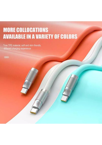 120W 6A Süper Hızlı Şarj Sıvı Silikon Çinko USB Veri Hattı Kablosu C Tipi Şarj Veri Kablosu 1m 2m Xiaomi Samsung Q8A3 (Yurt Dışından) fiyatları