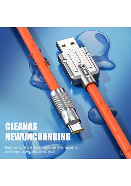 120W 6A Süper Hızlı Şarj Sıvı Silikon Çinko USB Veri Hattı Kablosu C Tipi Şarj Veri Kablosu 1m 2m Xiaomi Samsung Q8A3 (Yurt Dışından) modelleri