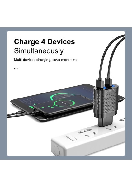 Lovebay 4 Port USB Şarj Aleti Hızlı Şarj Cihazı 3.0 5V 3A Hızlı Şarj Duvar Şarj Adaptörü Ab Abd Ingiltere Tak iphone Samsung Tablet Için (Yurt Dışından) fırsatları