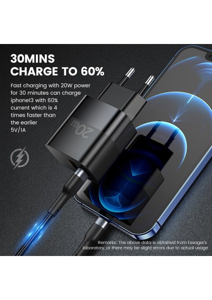 Essager Pd 20W USB C Tipi Şarj Cihazı Hızlı Şarj 3.0 iphone 14 13 12 Xiaomi Oneplus Huawei Cep Telefonları Hızlı Şarj Adaptörü (Yurt Dışından) fiyatları