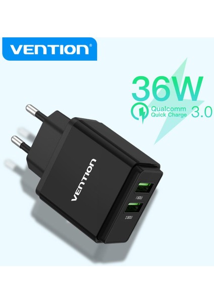 Vention USB Şarj Aleti Samsung Xmi Rmi Hızlı Şarj 3.0 36W Cep Telefonu Şarj Cihazı Ip Huawei Ab Duvar Şarj Adaptörü (Yurt Dışından)