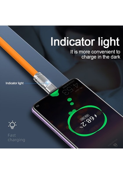 120 W 6A USB Tip C Süper Hızlı Şarj Kablosu 1 M USB Tip-C Sıvı Silikon Kablo Hızlı Şarj USB Kablosu Xiaomi Huawei Samsung Için (Yurt Dışından) modelleri