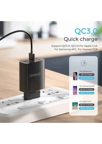 USB Şarj Aleti 60W Telefon Şarj Cihazı 5 Port Qc 3.0 Hızlı Şarj Adaptörü iPhone 13 12 11 Samsung Huawei P30 P50 USB Chargeur (Yurt Dışından) indirimleri