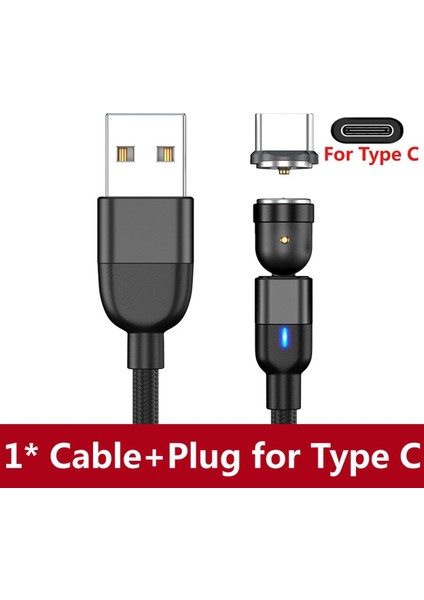 Aufu 540 Döndür Manyetik Mikro USB C Tipi Kablo iphone 12 13 Xiaomi Poco F3 Realme Cep Telefonları Şarj Cihazı Paratoner Kablosu (Yurt Dışından)