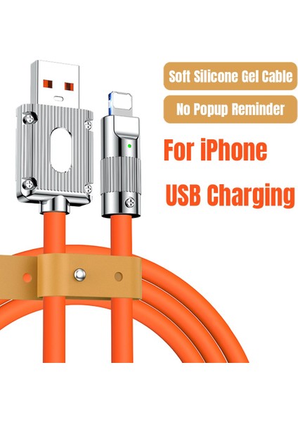 USB Yıldırım Kablosu Apple iPhone Şarj Cihazı 14 13 11 12 Pro Max Hızlı Şarj 7 8 Artı Xs Xr Se Yumuşak Silikon Kauçuk Kablo LED (Yurt Dışından)