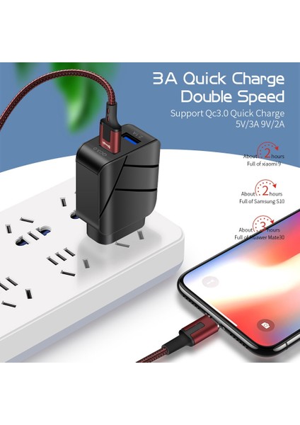 Elough Manyetik Şarj Kablosu 3A Hızlı Şarj Mikro USB C Tipi Kablo Manyetik Şarj Cihazı iPhone 11 12 Xiaomi Cep Telefonu Kablosu (Yurt Dışından) fiyatları