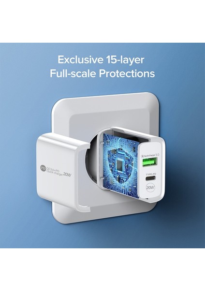 20W Hızlı Şarj 3.0 Seyahat Şarj Cihazı Qc 3.0 + Pd Tip C Şarj Kafası Ab Abd Standardı Cep Telefonu Şarj Kafası Usb'ye Uygun (Yurt Dışından) indirimleri